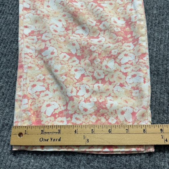 Gloria Vanderbilt Womens Capri Jeans Size 6 Pink Floral Denim Stretch Mid Rise - Picture 5 of 9